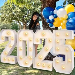 2025 ديكورات التخرج - 2 قدم كبيرة مسبقة 2025 أرقام سرادق أرقام - علامة لوحة رغوة الفسيفساء - فئة 2025 لوازم الحفلات ديكور لرياض الأطفال ما قبل المدرسة الثانوية.