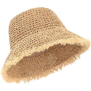 Zylioo XXL Oversize Straw Bucket Hats,Large Summer Travel Hats,Shapeable Wide Brim UPF 50 Beach Sun Hats Packable