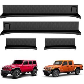 JL Door Sill Guards 4XE Guards 4 PORK GANCERIATIAR DOOR PROTTORCH FOR 2018 2019 2020 2021 2022 2023 2024 JL JLU JT ، Rubber 1 Set (4pcs)
