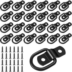 اربط حلقات Garini Black D أسفل المرساة ، 24 حزمة 1/4 "مقطورة ثقيلة.