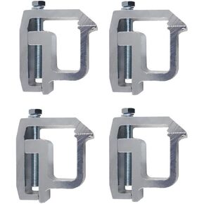 Mounting Clamps Truck Caps Camper Shell Powder-Coated Replacement for Chevy Silverado Sierra 1500 2500 3500, Dakota Ram 1500 2500 3500, F150 F250 Set of 4 (silver)
