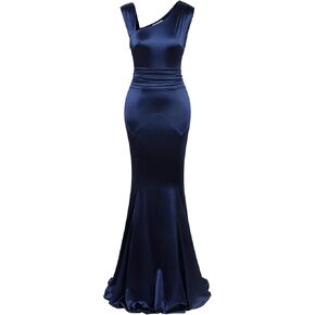 MUXXN Women's 1950s Vintage Sleeveless V Neck Mermaid Cocktail Evening Gowns Dresses