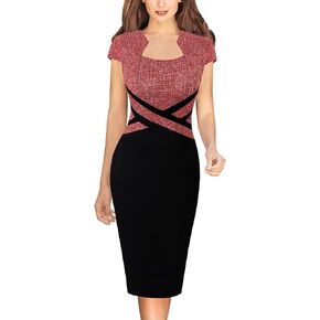 VFSHOW WOMENS SPIM Square Neck Work Office Business Church Bodycon Pency Grash Dress