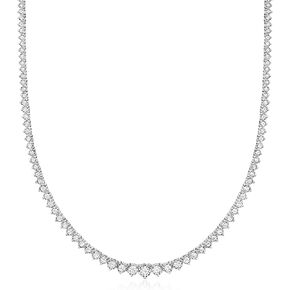 Ross-Simons 3.00 ct. t.w. Graduated Lab-Grown Diamond Tennis Necklace in Sterling Silver