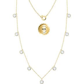 2.25CTTW مجموعة مديرة مستديرة مختبر الماس نمت من أجل النساء في 925 الجنيه الاسترليني الفضة 14K مجوهرات النساء المطلي بالذهب الأصفر (وضوح VS1 ، E-F) 18 "