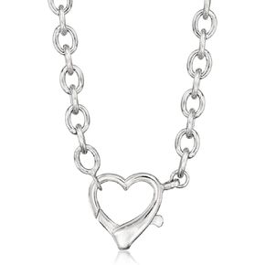 Ross-Simons Sterling Silver Oversized Heart Lobster Clasp Necklace