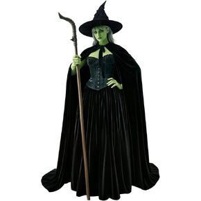 joukavor Wicked Witch Costume Women Velvet Cape and Sorceress Hat for Halloween Cosplay