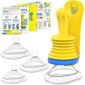 Choke Reliever, Choking Rescue Device with Hook for Easy-Access - 4 Sizes, Covering All Age Groups' Needs, Home and Travel Assist Kit, Easy to Use & Portable