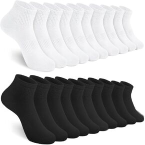 YSense 10 Pairs Quarter Socks Women Cotton Athletic Running Ankle Crew Socks with Arch Support
