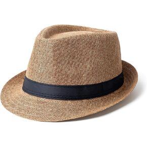 Classic Short Brim Fedora Hats Summer Beach Trilby Hat for Men Women with Band