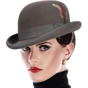 VECRY Wool Fedora Hats for Men Women Felt Church Bowler Derby Hat