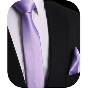 TRILECE MEN'S NECKTIE و Pocket Square Set - ربطة عنق مع منديل مطابق لحفلات الزفاف والأحداث الرسمية وملحقات الأعمال