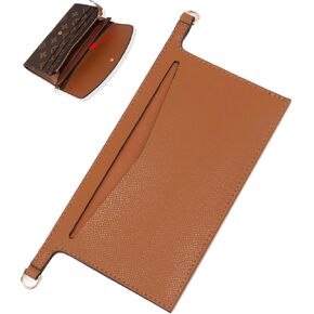 Purse Insert Organizer Conversion Kit for Emilie Wallet, Convert Classic Long Flap Wallet Into Crossbody Bag, Crossbody Conversion kit Compatible with LV Sarah Wallet - Brown