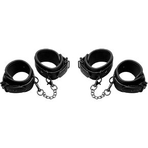 Master Series Kinky Comfort Wrist and Ankle Cuff Set, Black