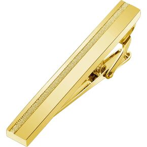 Clips for Men - Silver, Gold, Gun Black, 2 Inch Bar Pins for Skinny and Regular Ties, Unique Clasp Suitable for Wedding, Business, Father's Day Gift