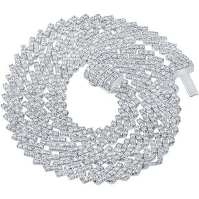 المجوهرات بواسطة Lux 14kt Mens Gold Mens Round Diamond 22 بوصة قلادة سلسلة روابط كوبية 17-3/4 CTTW