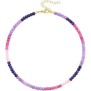 KELORIS PATH Beaded Necklaces for Women, Boho Colorful Natural Stone Bead Choker, Trendy Summer Handmade Jewelry Gifts