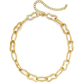 LILIE&WHITE Gold Necklaces For Women Chunky Necklaces Trendy Gold Link Chain Necklace Fashion Choker Necklace Women Jewelry Gift