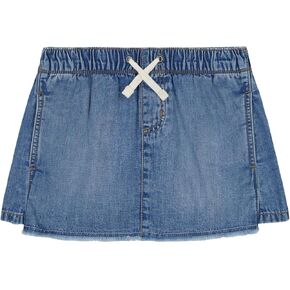Calvin Klein Girls' Mid-Rise Denim Scooter, Drawstring Closure