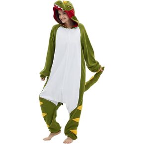 Samgu Trex Dinosaur Onesie Costume Adult Fleece Halloween Party Cosplay Suit One One Pajamas للنساء والرجال