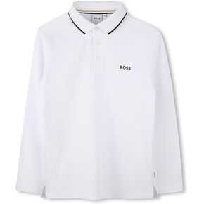 Boss Boys Long Sleeve Polo Shirt ، مع طوق مخطط