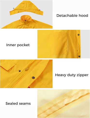 Wantd Long Rain Coat للنساء معطف واق من المطر مع غطاء محرك السيارة كامل الطول طرافة قابلة للتزويد in Kuwait