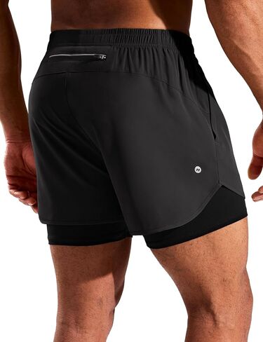 Mier Mens 2-in-1 شورت شورت 5 بوصات تجارب الجثة الجافة الجافة شورت التدريب الرياضي مع بطانة الضغط ، 3 جيوب السوستة in Kuwait