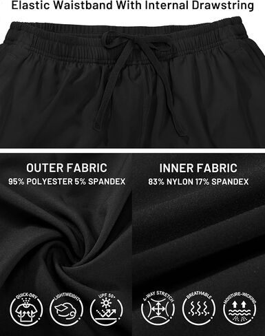 Mier Mens 2-in-1 شورت شورت 5 بوصات تجارب الجثة الجافة الجافة شورت التدريب الرياضي مع بطانة الضغط ، 3 جيوب السوستة in Kuwait
