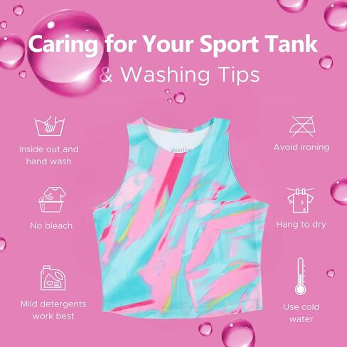 Destira Girls Dance Crop Tank Top, Super Soft Athletic Top, Ideal for Gymnastics, Yoga, Workouts, Running in Saudi Arabia
