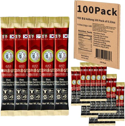 30 Pack of 0.53oz Korean Red Ginseng Extract Sticks - 6-Year-Old Ginseng for Optimal Benefits for You - Daily Upgrade - Perfect for Pre/Post Workout (30 Sticks of 0.53oz) in Saudi Arabia