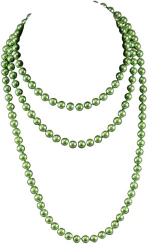 1920s Gatsby Imitation Pearl Necklace Pearl Strands Flapper Beads Necklace for Women Costume Jewelry in Kuwait