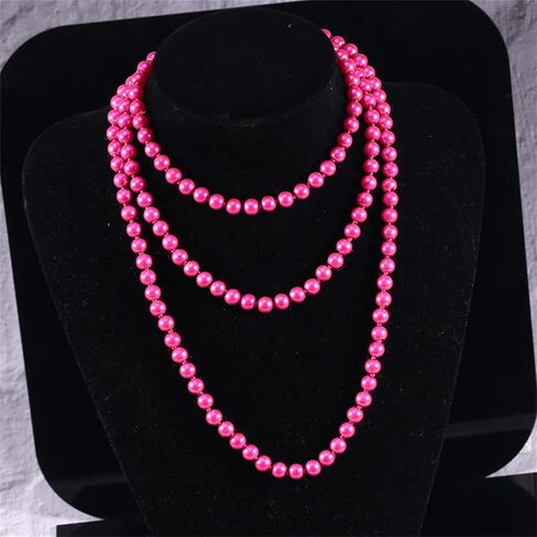1920s Gatsby Imitation Pearl Necklace Pearl Strands Flapper Beads Necklace for Women Costume Jewelry in Kuwait