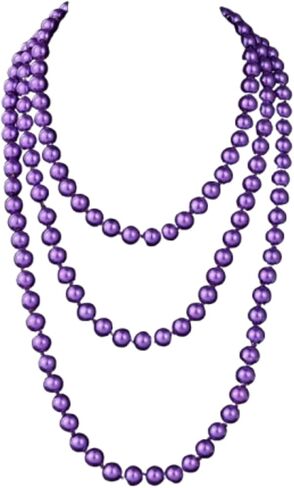 1920s Gatsby Imitation Pearl Necklace Pearl Strands Flapper Beads Necklace for Women Costume Jewelry in Kuwait