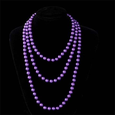 1920s Gatsby Imitation Pearl Necklace Pearl Strands Flapper Beads Necklace for Women Costume Jewelry in Kuwait