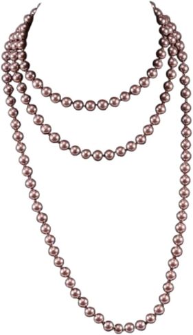 1920s Gatsby Imitation Pearl Necklace Pearl Strands Flapper Beads Necklace for Women Costume Jewelry in Kuwait