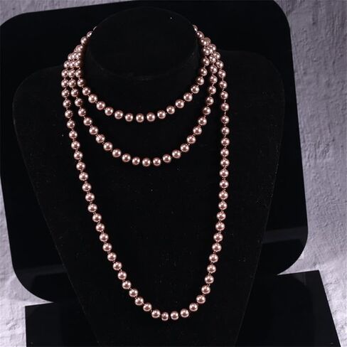 1920s Gatsby Imitation Pearl Necklace Pearl Strands Flapper Beads Necklace for Women Costume Jewelry in Kuwait