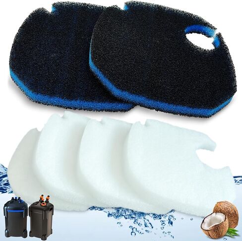 Replacement Cotton White Floss Pads and Activated Carbon Sponge Bio Filter Pads Refill Kit for AMOSIJOY Aquarium Canister Filter, Compatible with Coospider-repta Canister Filter in Saudi Arabia