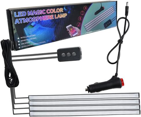 APP Controls Decorative Musical Rhythm Neon Light Strip Set for Car, Pickup Truck, Van, SUV (1to4 app Controls Dreamy Atmosphere Light Strips) in Saudi Arabia