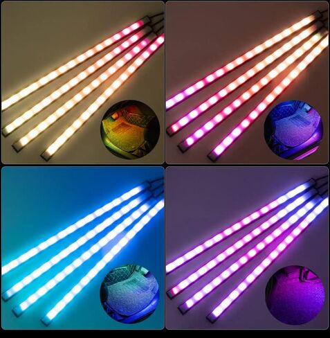 APP Controls Decorative Musical Rhythm Neon Light Strip Set for Car, Pickup Truck, Van, SUV (1to4 app Controls Dreamy Atmosphere Light Strips) in Saudi Arabia