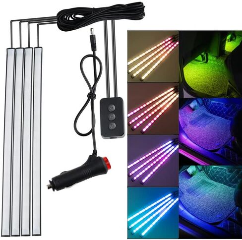 APP Controls Decorative Musical Rhythm Neon Light Strip Set for Car, Pickup Truck, Van, SUV (1to4 app Controls Dreamy Atmosphere Light Strips) in Saudi Arabia