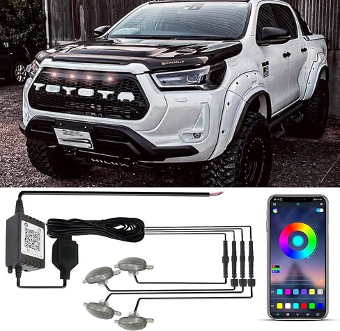 APP Controls Decorative Musical Rhythm Neon Light Strip Set for Car, Pickup Truck, Van, SUV (1to4 app Controls Dreamy Atmosphere Light Strips) in Saudi Arabia