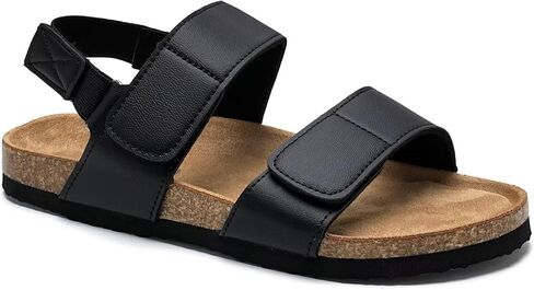 Torotto Girls Boys Sandals with Cork Footbed Adjustable Straps Summer Glitter Slides Sandals Open Toes Flat for Kids Toddler in Saudi Arabia