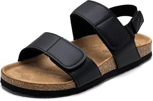 Torotto Girls Boys Sandals with Cork Footbed Adjustable Straps Summer Glitter Slides Sandals Open Toes Flat for Kids Toddler in Saudi Arabia