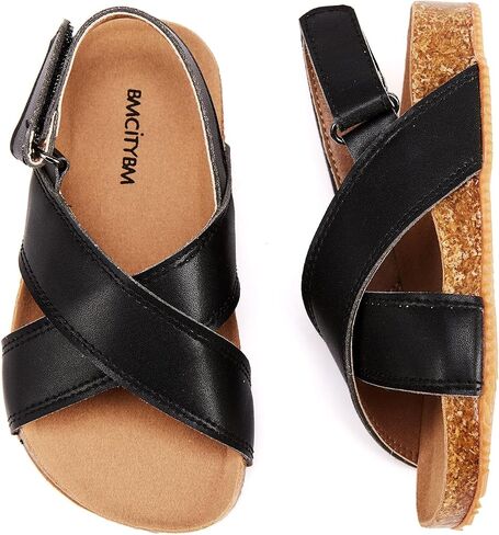 BMCiTYBM Toddler Boys Girls Sandals Open Toe Arch Support Slides Adjustable Straps Cork Footbed Slippers for Indoor Outdoor in Saudi Arabia