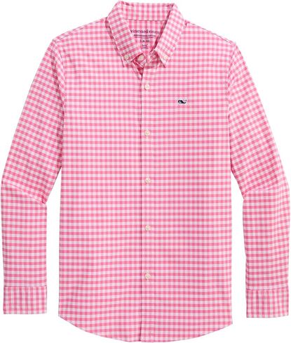 كروم الكروم فاينز أولاد Skysail Gingham Performance Cotton Shirt in Kuwait