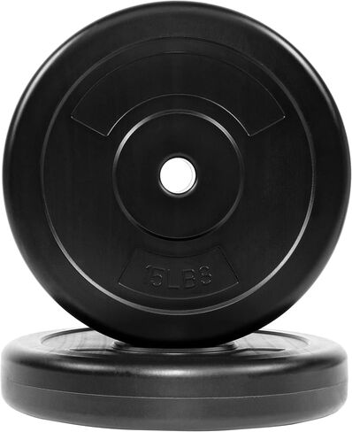Signature Fitness Vinyl Standard 1-Inch Plate Weight Plate for Strength Training and Weightlifting, Pairs or Sets in Kuwait