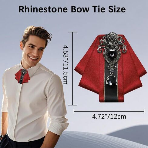 Bow Ties for Men Women, Pre-tied Bow Tie Crystal Rhinestone Bowties Men Women Wedding Party Banquet Prom Daily Work in Kuwait