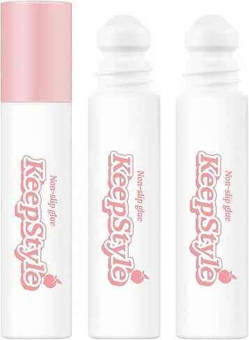 Clear Tape Adhesive for Clothes & Skin, Invisible Low Collar Strap Fixing Tape, Liquid Roll On Anti-Slip Glue - Easy to Use and Remove, Long-Lasting, Breathable (3pcs) in Saudi Arabia