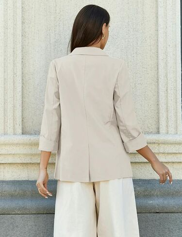 Mywinway Womens غير رسمية 3/4 كم من الأكمام خفيفة الوزن الصيف السترات القطن السترة السترة السترة in Kuwait