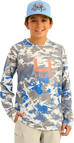 أيقونة Huk Boys 'KC Scott Hoodie ، قميص صيد مقنعن الأداء in Saudi Arabia